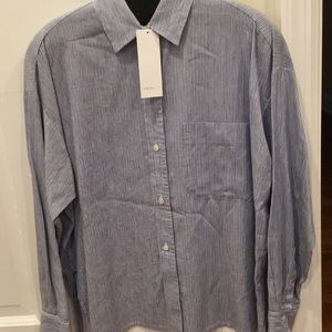 Vince blue and white stripe shirt/blouse